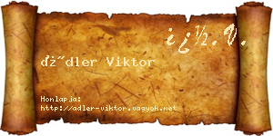 Ádler Viktor névjegykártya