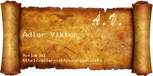 Ádler Viktor névjegykártya